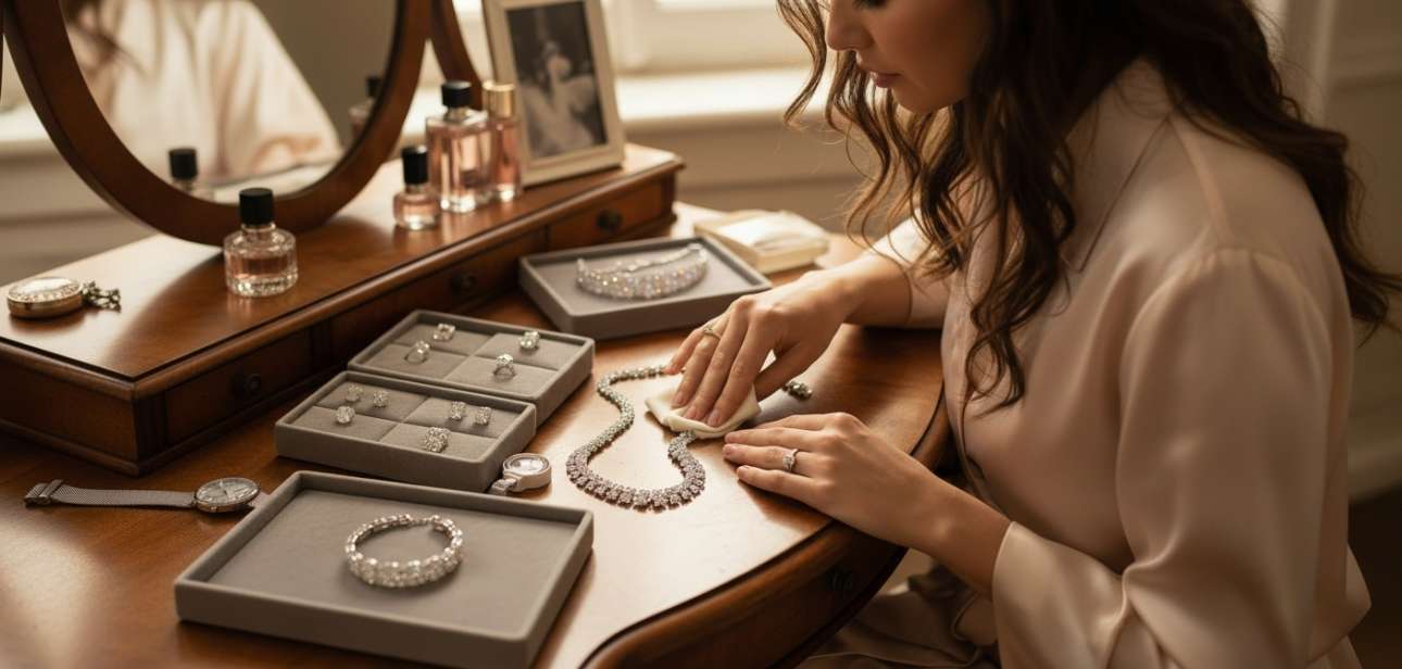 how to care your diamond jewelllery at home, how to take of your gold jewellery at home, clean your jewellery, clean diamond jewellery
