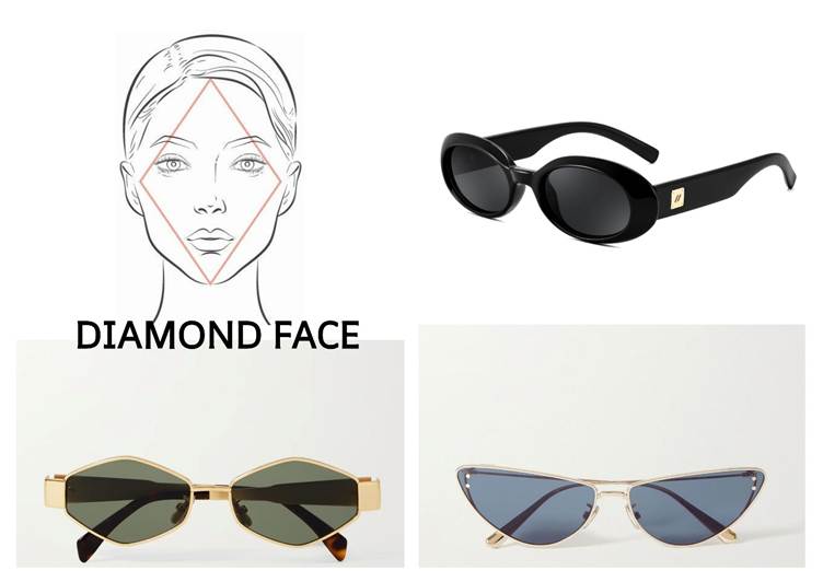 diamond face shape sunglasses