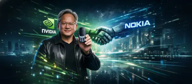 Nokia telecommunications infrastructure and network technology equipment, Nokia 5G network tower and modern telecommunications technology, Nokia and NVIDIA partnership for AI-RAN technology development