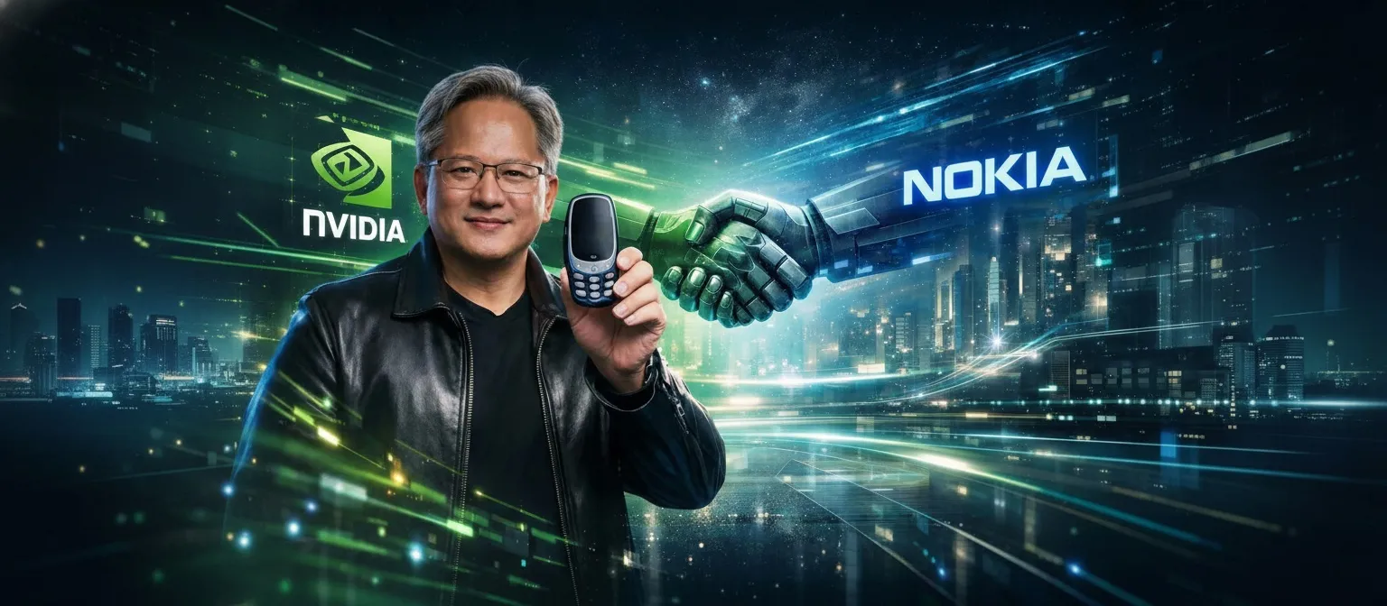 Nokia telecommunications infrastructure and network technology equipment, Nokia 5G network tower and modern telecommunications technology, Nokia and NVIDIA partnership for AI-RAN technology development