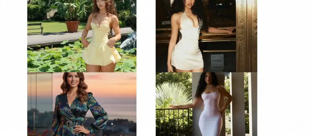 Hourglass figure woman in fitted wrap dress, Best jeans for hourglass body shape styling, Hourglass figure outfit with defined waist belt, Bodycon dress styling for hourglass curves, High-waisted pants hourglass fashion guide