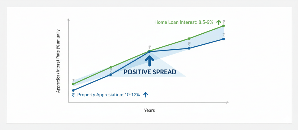 Home loan vs cash payment financial comparison for property investment in India with 2026 interest rates and ROI analysis