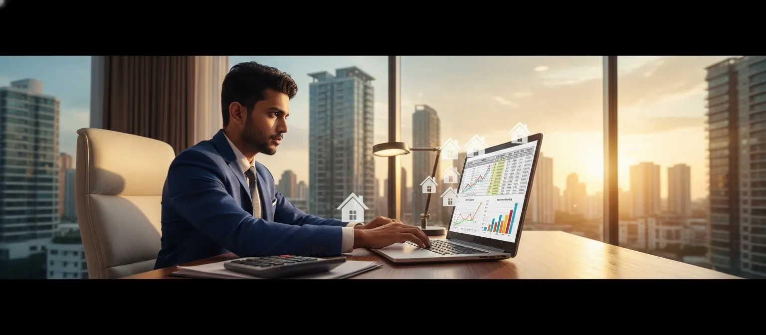 Real estate ROI calculation in India showing rental yield, property investment returns and capital appreciation analysis